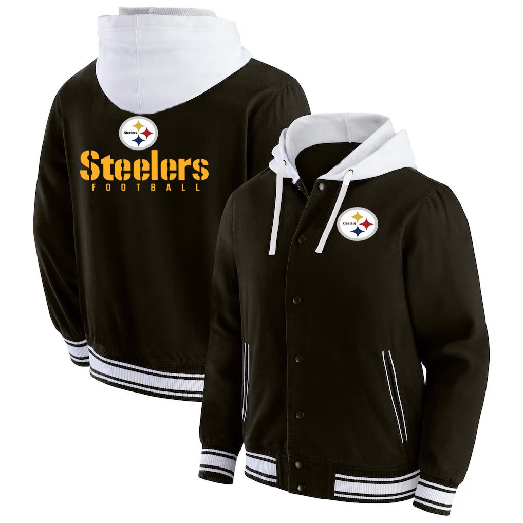 Men 2026 NFL Pittsburgh Steelers  jacket hoodie Black 012